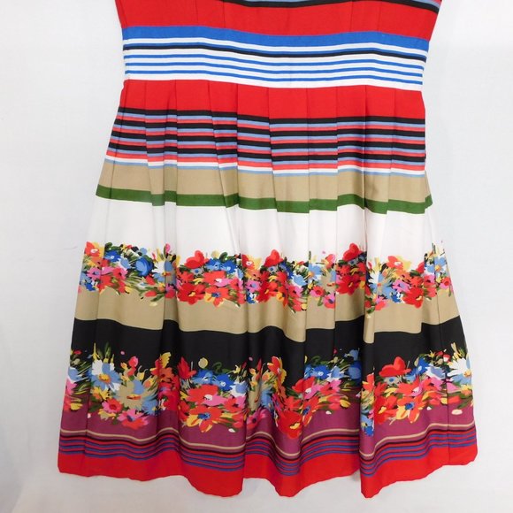 TRISTAN Womens 2 Spring Multicolour Floral Striped sleeveless Cheerful Dress - Picture 4 of 10